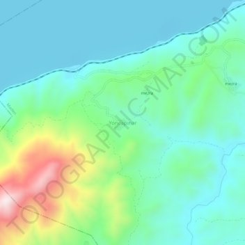 Yoncapınar topographic map, elevation, terrain