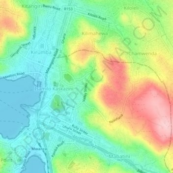 Nyakabungo topographic map, elevation, terrain