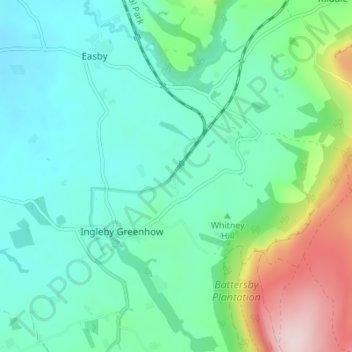 Battersby Junction topographic map, elevation, terrain