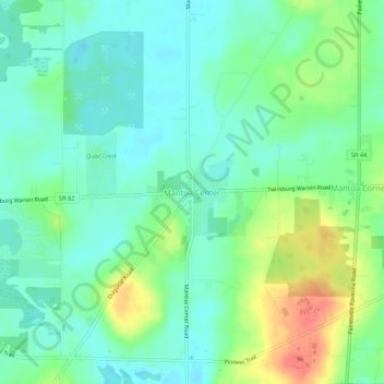 Mantua Center topographic map, elevation, terrain