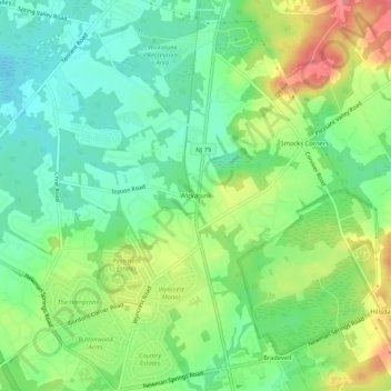 Wickatunk topographic map, elevation, terrain