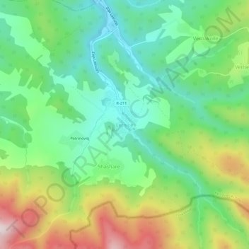 Letnicë topographic map, elevation, terrain