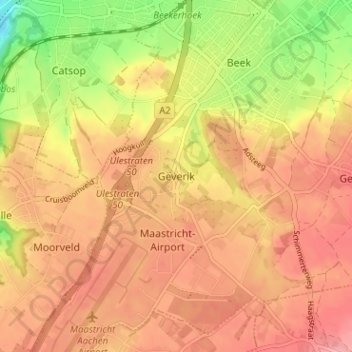 Geverik topographic map, elevation, terrain