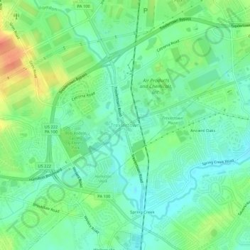 Trexlertown topographic map, elevation, terrain
