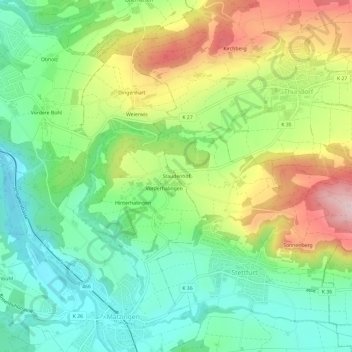 Staudenhof topographic map, elevation, terrain