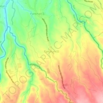 Pantihan III topographic map, elevation, terrain