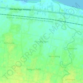 Plumbungan topographic map, elevation, terrain
