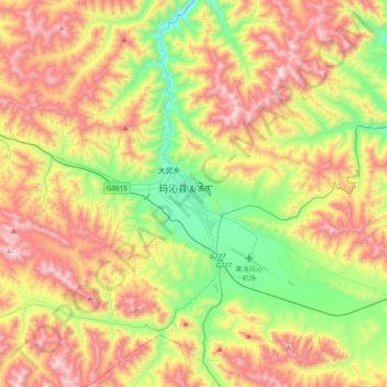 果洛州 topographic map, elevation, terrain