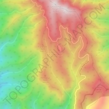 Balsam Mountain topographic map, elevation, terrain