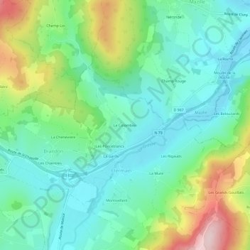 Le Colombier topographic map, elevation, terrain