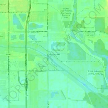 Sand Burr Hill topographic map, elevation, terrain