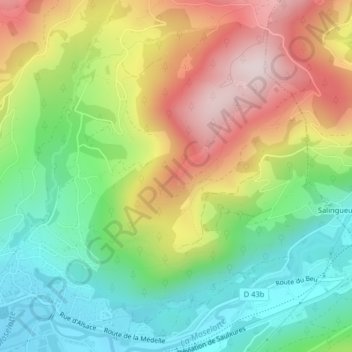 Haut du Comte topographic map, elevation, terrain