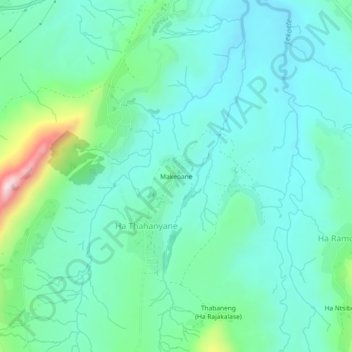 Makeoane topographic map, elevation, terrain