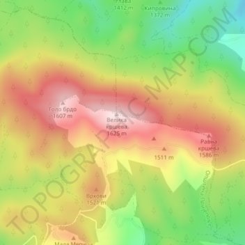 Zlatar topographic map, elevation, terrain