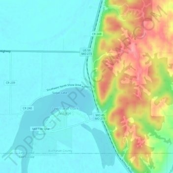 Armour topographic map, elevation, terrain