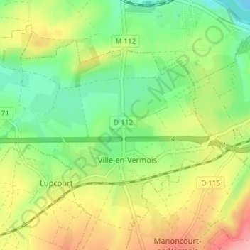 Chauffour topographic map, elevation, terrain