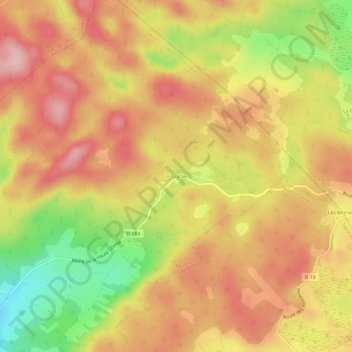 Le Glacier topographic map, elevation, terrain