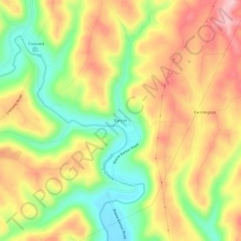 Barton topographic map, elevation, terrain