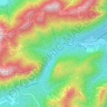 Seehaus topographic map, elevation, terrain