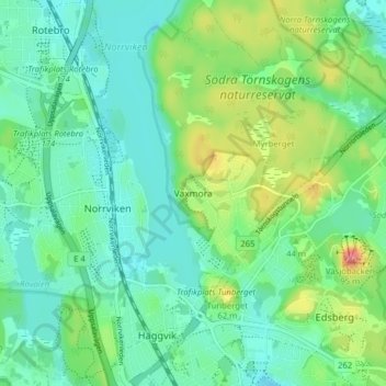 Vaxmora topographic map, elevation, terrain
