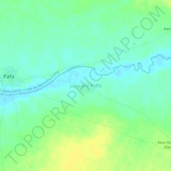 Linguere Paffa topographic map, elevation, terrain