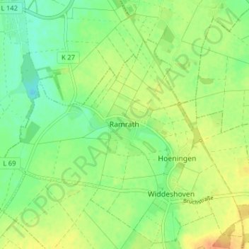 Ramrath topographic map, elevation, terrain
