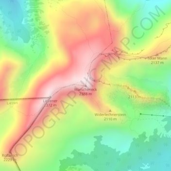 Warscheneck topographic map, elevation, terrain