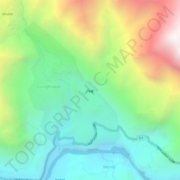 Thowar topographic map, elevation, terrain