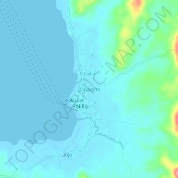Bañadero topographic map, elevation, terrain