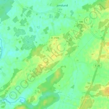 Åsaka topographic map, elevation, terrain