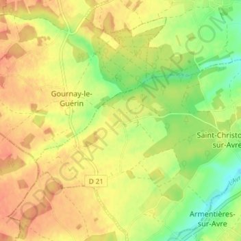La Grande-Gastine topographic map, elevation, terrain