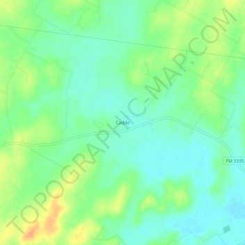 Caddo topographic map, elevation, terrain