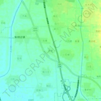 前黄村 topographic map, elevation, terrain