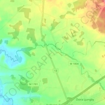 Källna topographic map, elevation, terrain