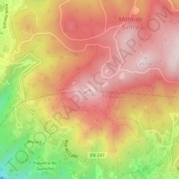 Peninha topographic map, elevation, terrain