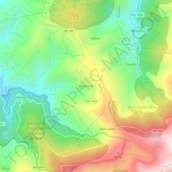 Monte Frio topographic map, elevation, terrain