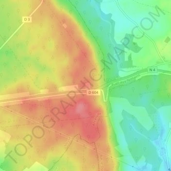 Les Terres de la Route topographic map, elevation, terrain