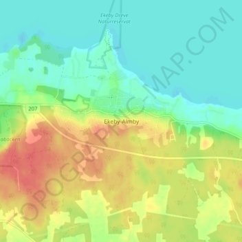 Ekeby-Almby topographic map, elevation, terrain