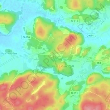 Hålta topographic map, elevation, terrain