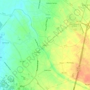 Cabeço topographic map, elevation, terrain
