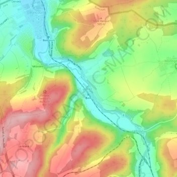 Buix topographic map, elevation, terrain