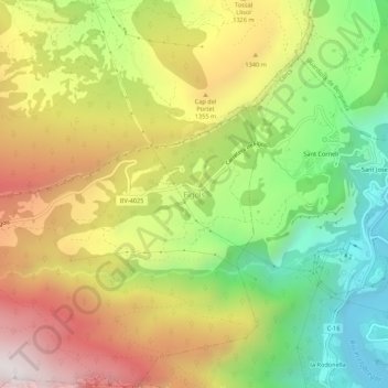Fígols topographic map, elevation, terrain