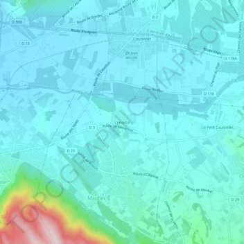 L'Hopital topographic map, elevation, terrain