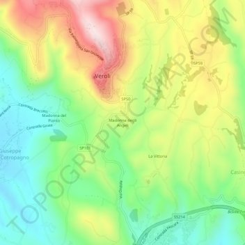 Madonna degli Angeli topographic map, elevation, terrain