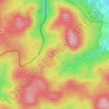 Teufelsmauer topographic map, elevation, terrain