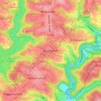 Remschoß topographic map, elevation, terrain