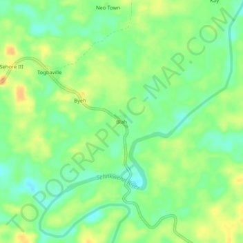 Blah topographic map, elevation, terrain