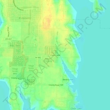Clear Lake topographic map, elevation, terrain