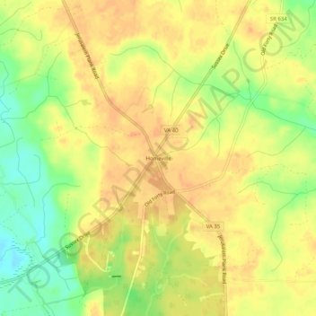Homeville topographic map, elevation, terrain