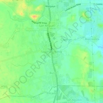Sapang Tagalog topographic map, elevation, terrain